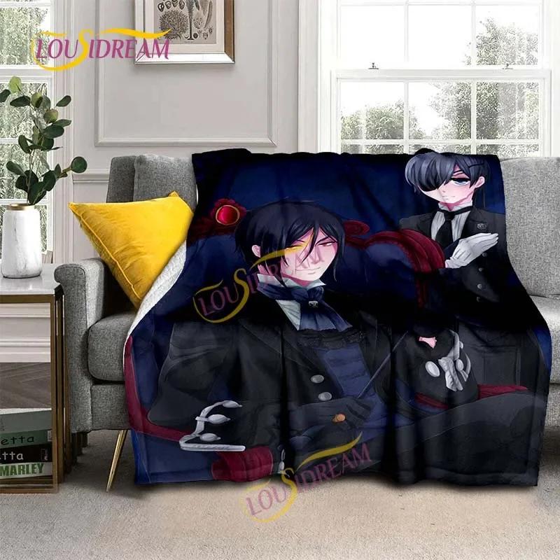 Black Butler Animation Flannel Blanket, Comfortable, Household Picnic Blanket, Suitable for All Seasons