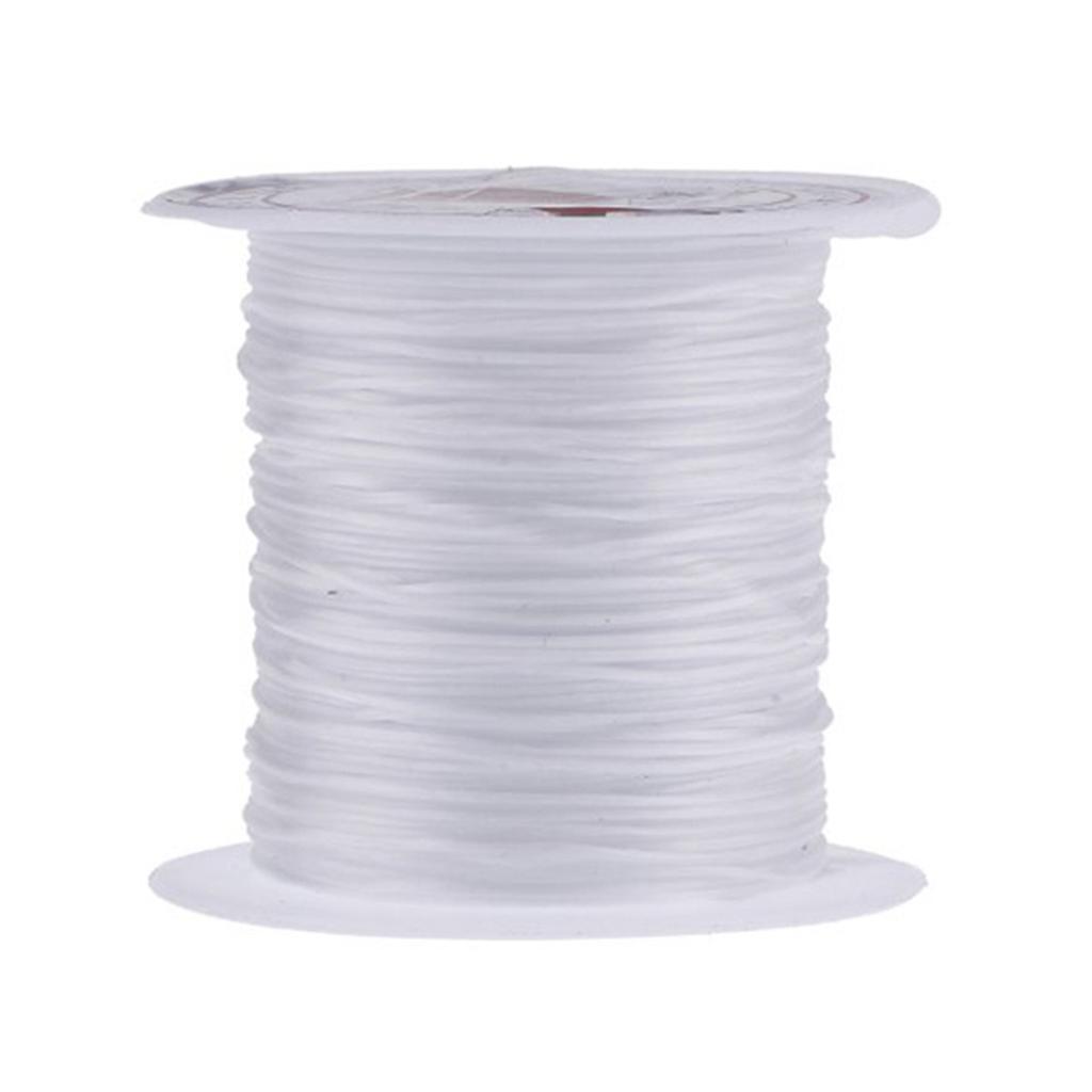 White Nylon Crystal Thread Beading Wire Elastic Cord Bracelet Necklace Making Craft String Coiled Band For Diy Projects