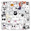 50 Cute Ghost Graffiti Stickers for Halloween Decoration: Perfect for Skateboards, Notebooks, Water Bottles, and Suitcases