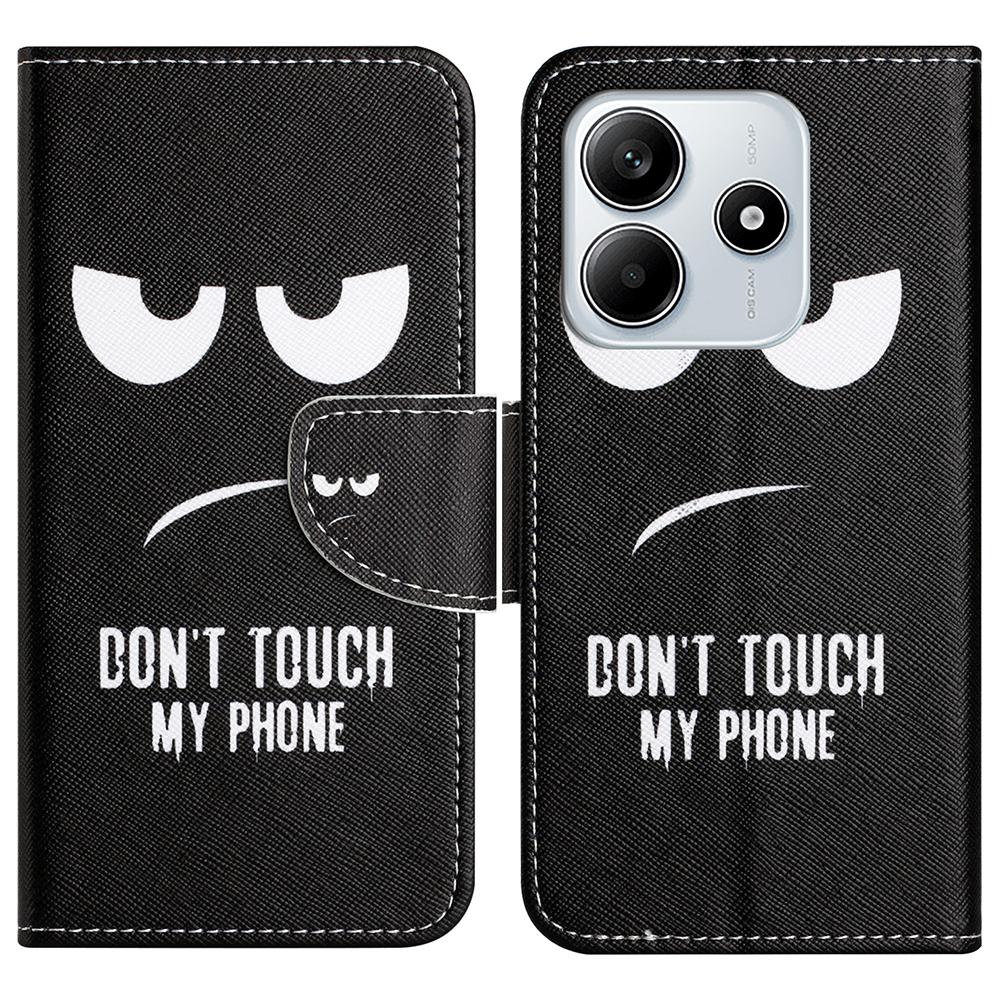 For Xiaomi Redmi Note 14 5G Leather Case Pattern Printing Cross Texture Phone Cover D