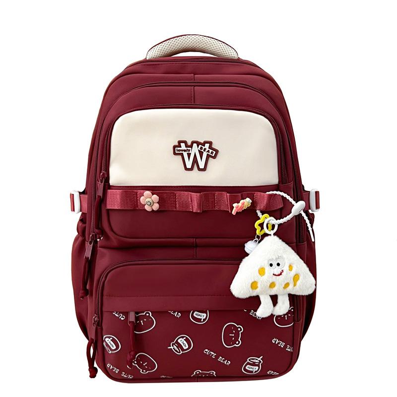 Schoolbag Cute Girl Backpack Leisure Travel Large Capacity Backpack High Value Commuting Tutoring Junior High School Student Schoolbag