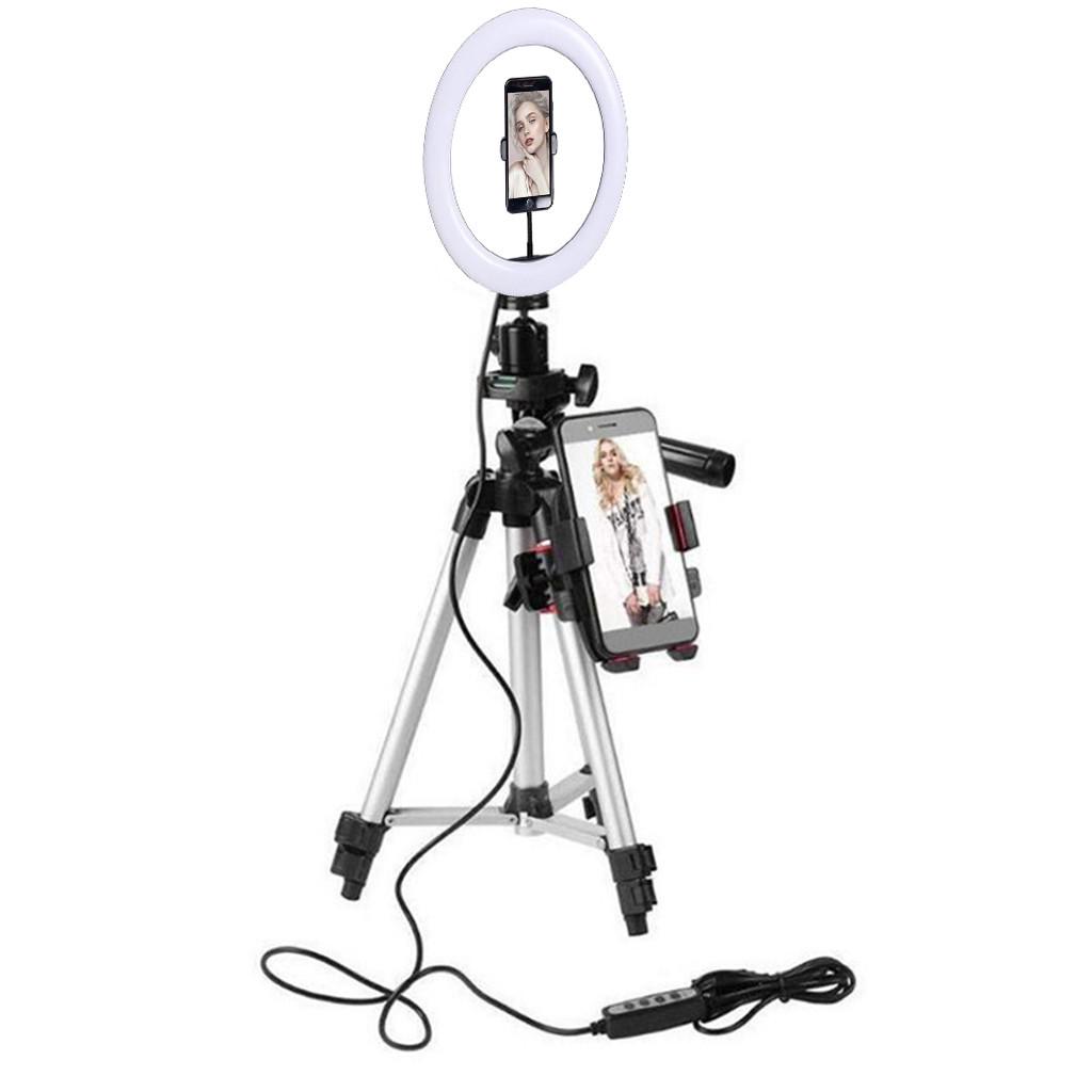 8IN LED SMD Ring Light Kit With Stand Dimmable 5500K For Camera Makeup Phone