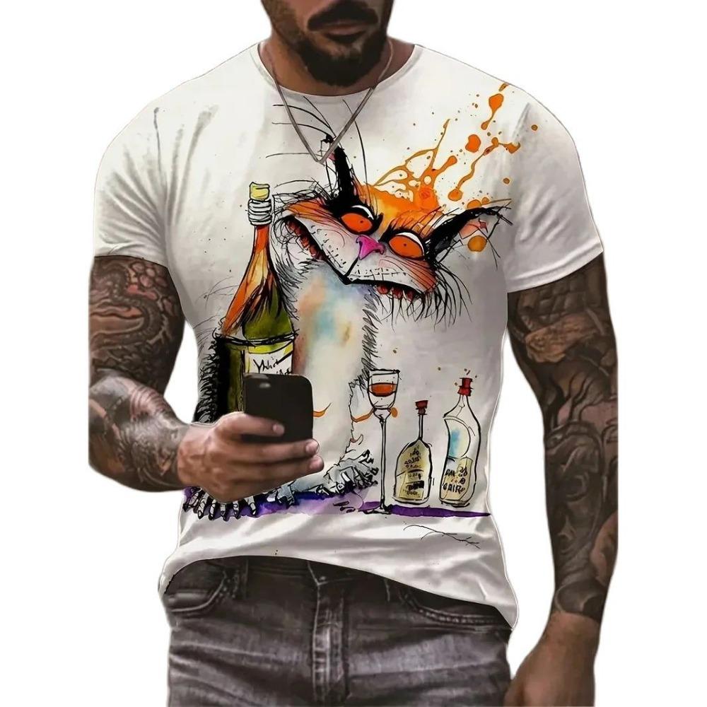 Sommermote Tegneserie Ctue Liten Monster Grafisk T-skjorte For Menn Ny Trend Casual 3D-trykket Rund Hals Kortermet T-skjorter Topper