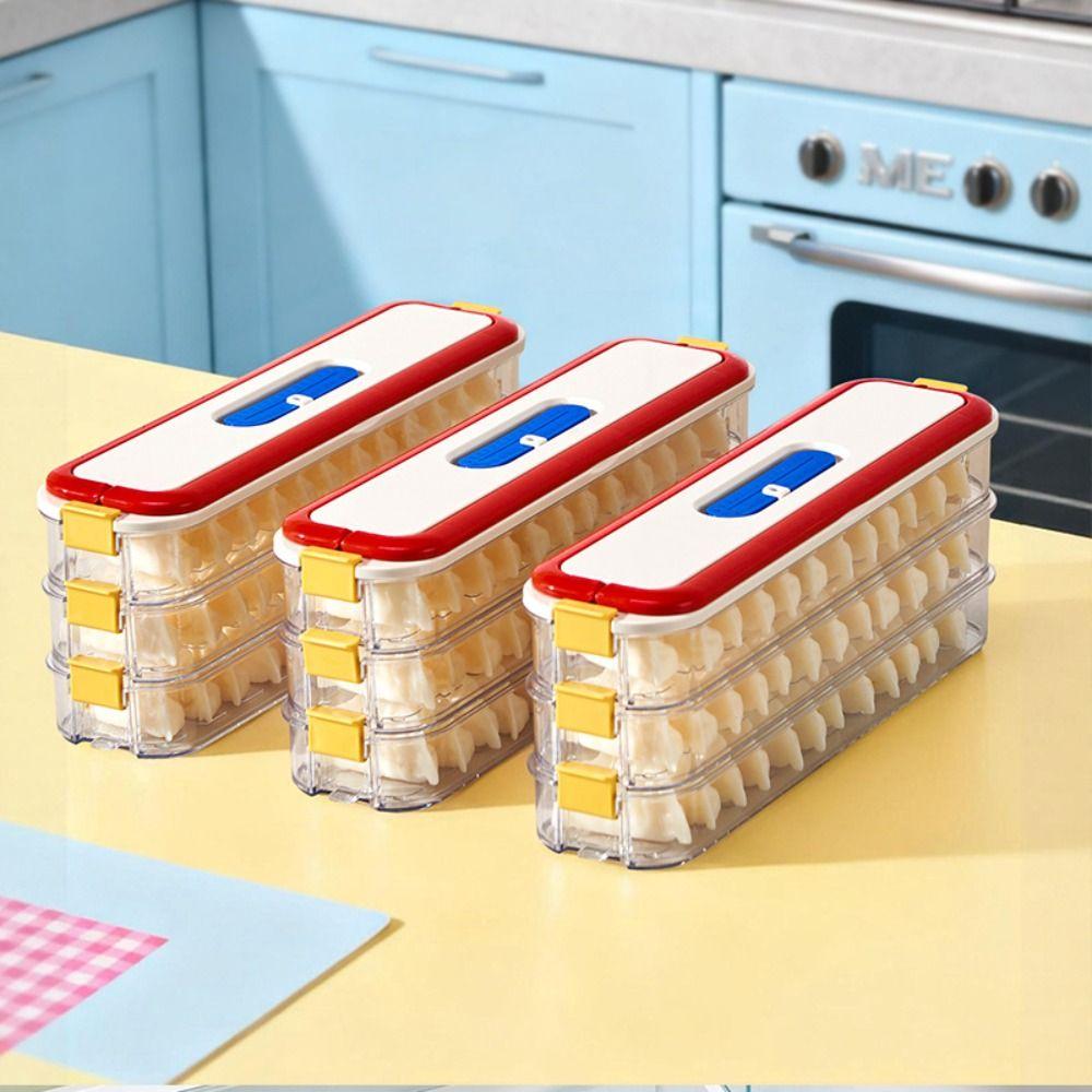 3 Layer Frozen Dumpling Storage Box Leak-Proof Dumplings Organizer  Kitchen Organization