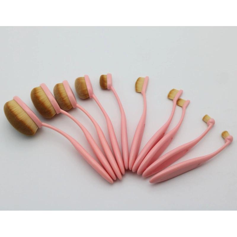 Classic Makeup Brush Set 10 Pieces With Synthetic Fibers For Flawless Foundation Application