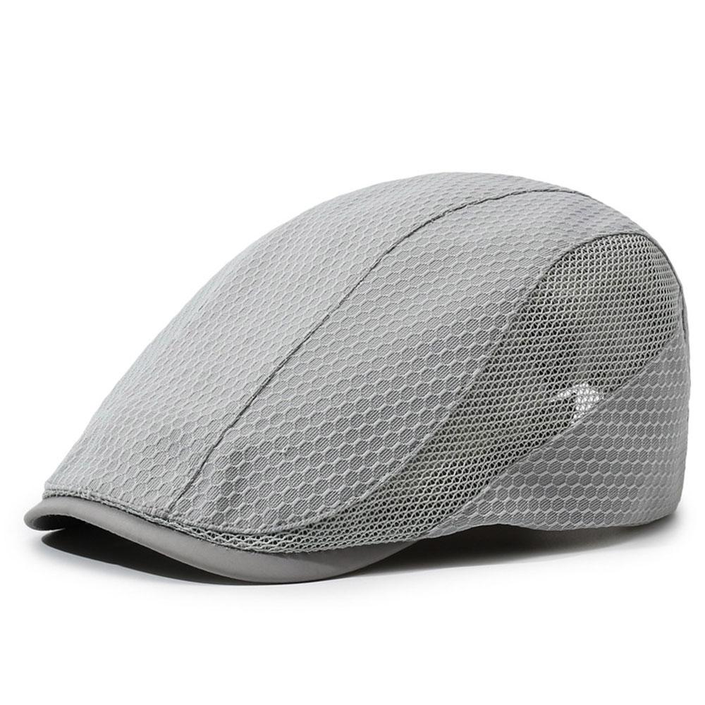 Summer Mesh breathable Newsboy Caps Solid Color Beret Hats Retro men and women Sun Protection Peaked Hat Adjustable ivy Flat Cap