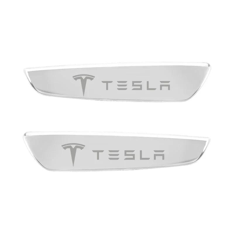 

2pcs Metal Emblem Badge Car Fender Side Sticker For Tesla model 3 model Y model X Auto Accessories срібний