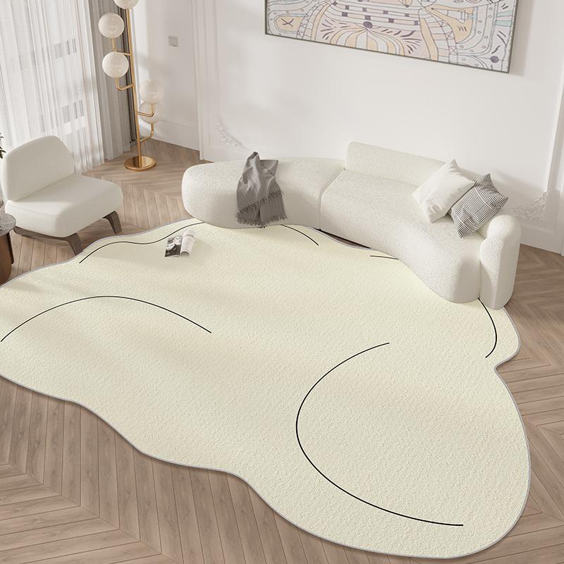 Japanese Wabi-Sabi Style Rug Living Room Cream Style Sofa Coffee Table Rug Irregular Large Non-Slip Pad Home Decorating