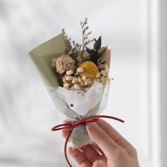 Mini Dried Flower Bouquet Dry Babysbreath Rose Decoration Small Floral Bouquet Romantic Valentine’s Day