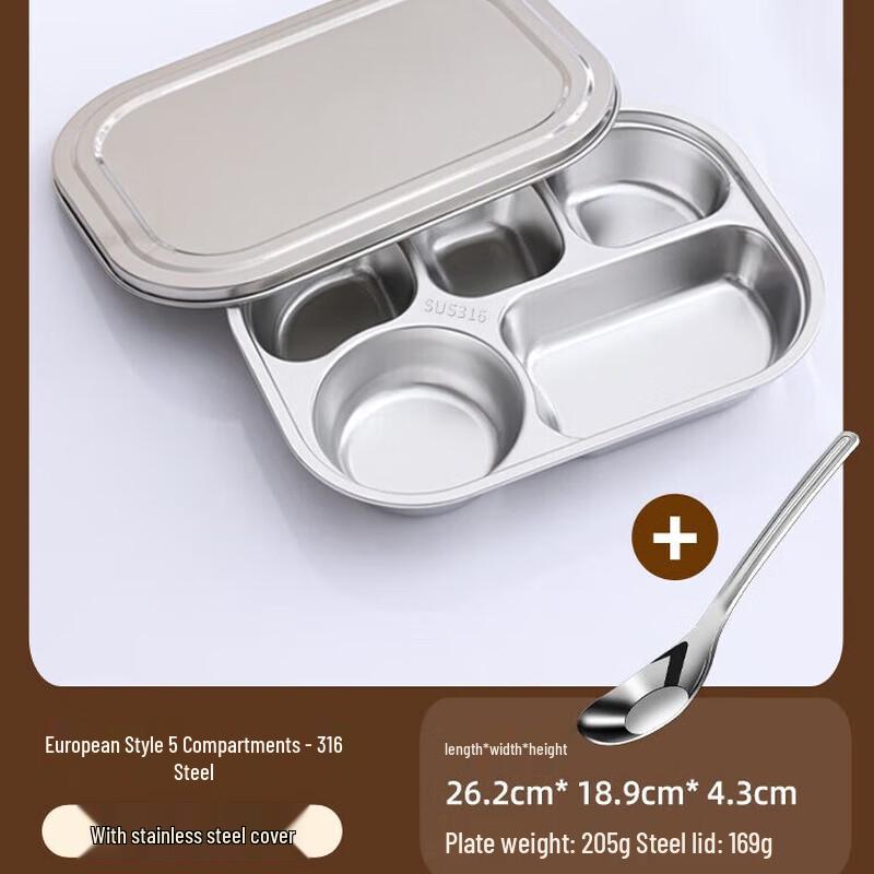

Food Grade Stainless Steel Compartmented Lunch Box (2-Pack)