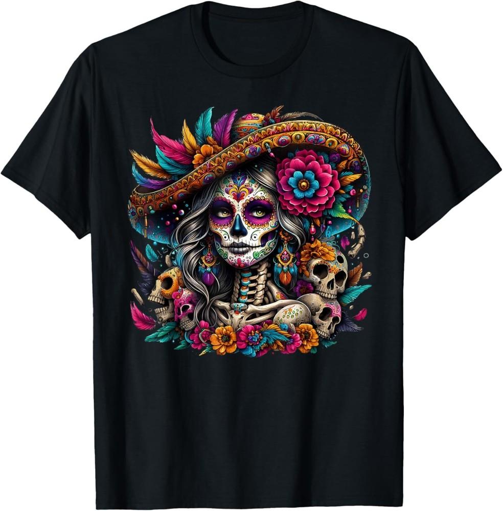 De Los Muertos La Catrina Day of The Dead Sugar Skull Women TShirt Unisex T-Shirt XXXL