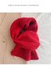 Korean version of solid color literary and artistic small twist scarf women's winter versatile simple wool imitation cashmere warm long small scarf