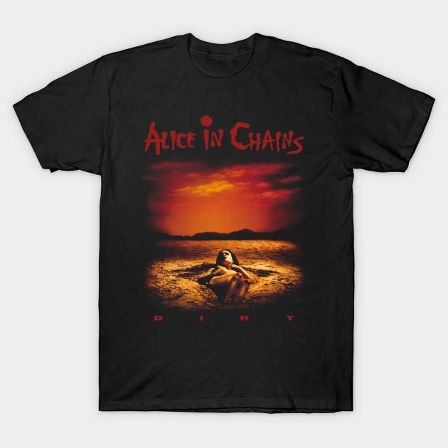 

Men Black Print T-shirt Vintage - Alice In Chains No-Cut Transfer Paper Print Cotton Tshirt XL