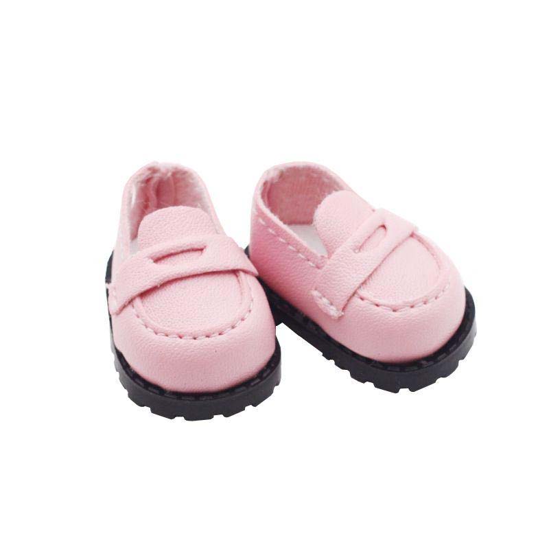 1 pair Mini DollS Shoes White Pink Bow Shoes for 10cm Cotton Doll Shoes Accessories Princess Small Leather Shoes DIY Doll Toy