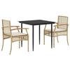 VidaXL Ensemble à Manger de Jardin avec Coussins 3 pcs, Table et Chaise de Terrasse, Meubles de Patio, Mobilier d'Extérieur, 3213624