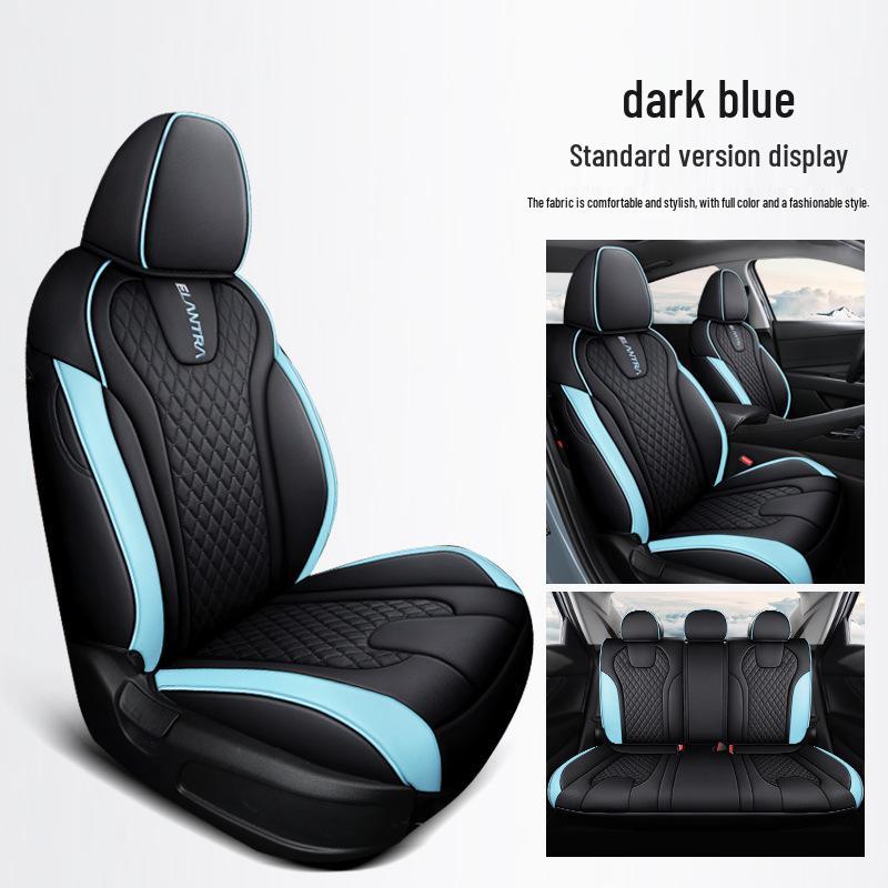 Huse de Scaun Auto din Piele Full-Surround Elantra, Universale, Rezistente la Uzură, pentru Toate Sezoanele, Cinci Locuri.
