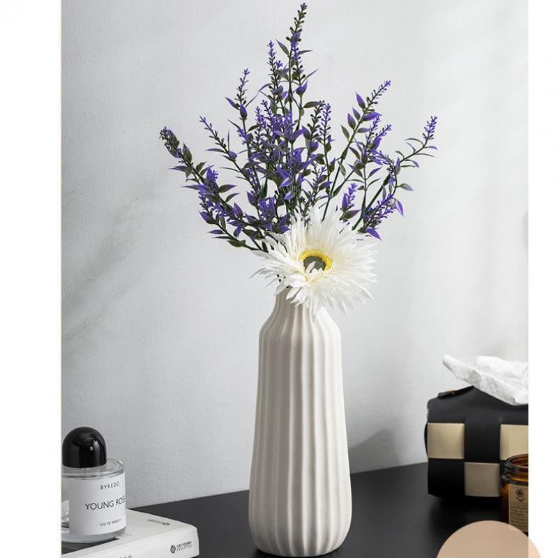 Modern Nordic White Ceramic Vase - Light Luxury Ins Style for Home Decoration and Flower Arrangement