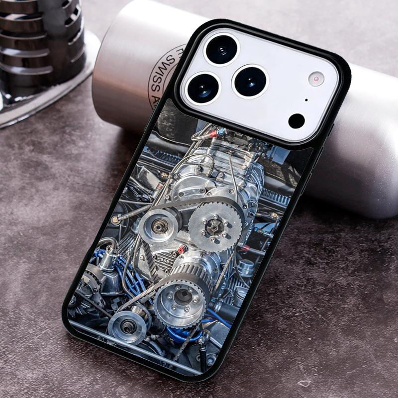Awesome Car Engine Phone Case For iPhone 17 16 15 14 13 12 11 Pro Max Plus 17Air Soft Silicone Cover
