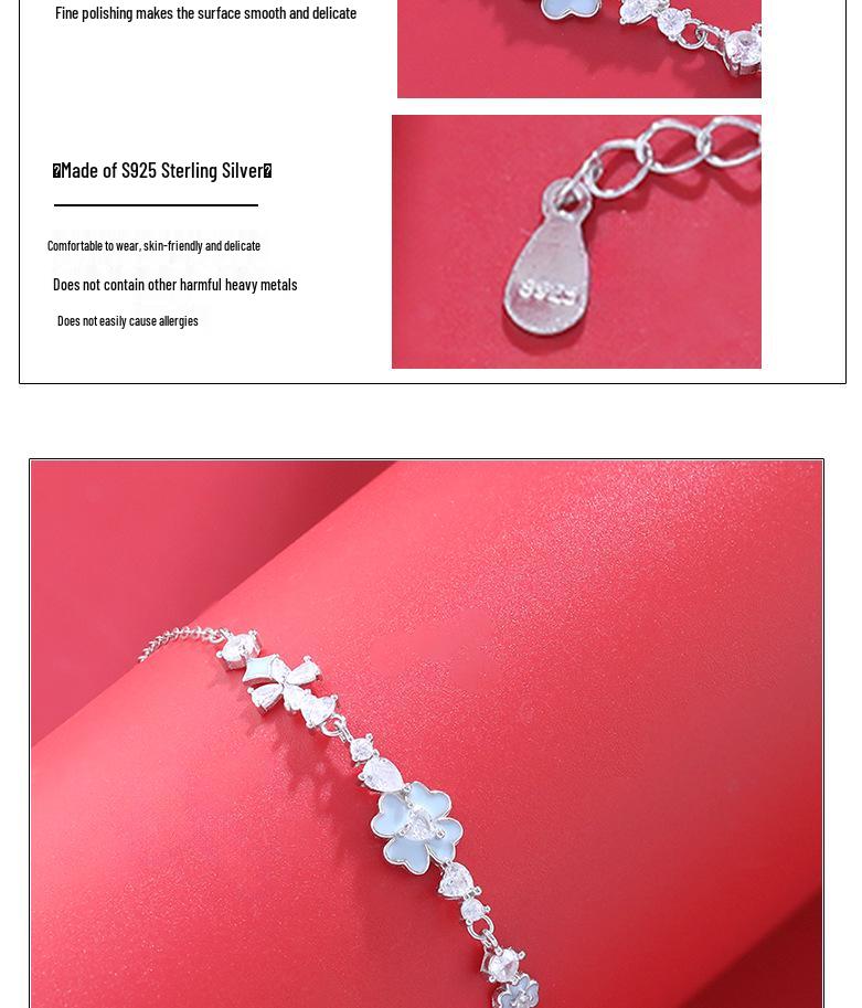 S925 Sterling Silver Four-Leaf Clover Bracelet for Women - Korean Style, Luxurious Fashion Jewelry Gift