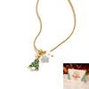 Dainty Christmas Tree Necklace for Women,Stainless Steel Snake Chain Imitation Pearl Necklaces,Fashion Christmas Jewelry Gift