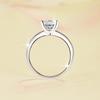 Minimalist Jewelry S925 Sterling Silver Four Claw 1.2Ct Princess Cut VVs1 Moissanite Solitaire Ring Wedding Engagement for Women