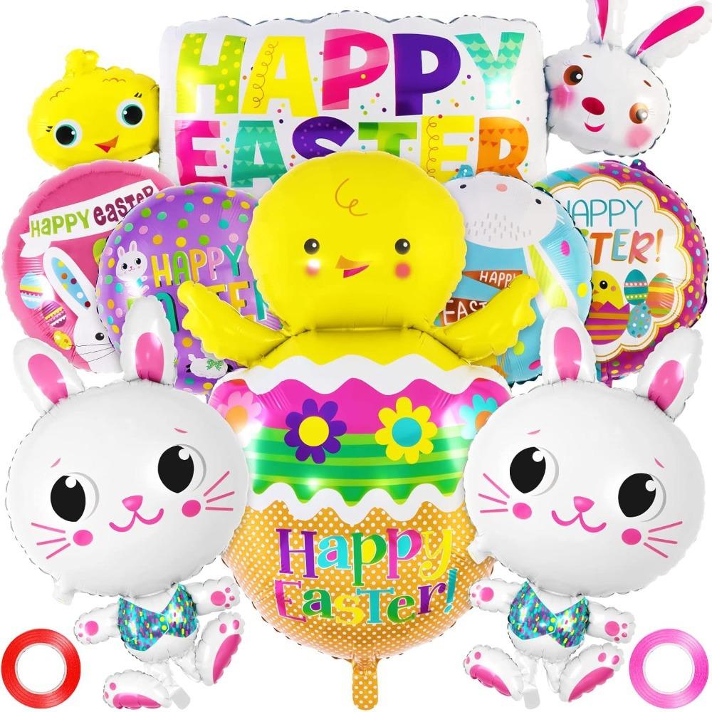 Easter Aluminum Film Balloon Rabbit Chicken Cartoon Modeling Children'S Birthday Party Decoration Aluminum Foil Balloon