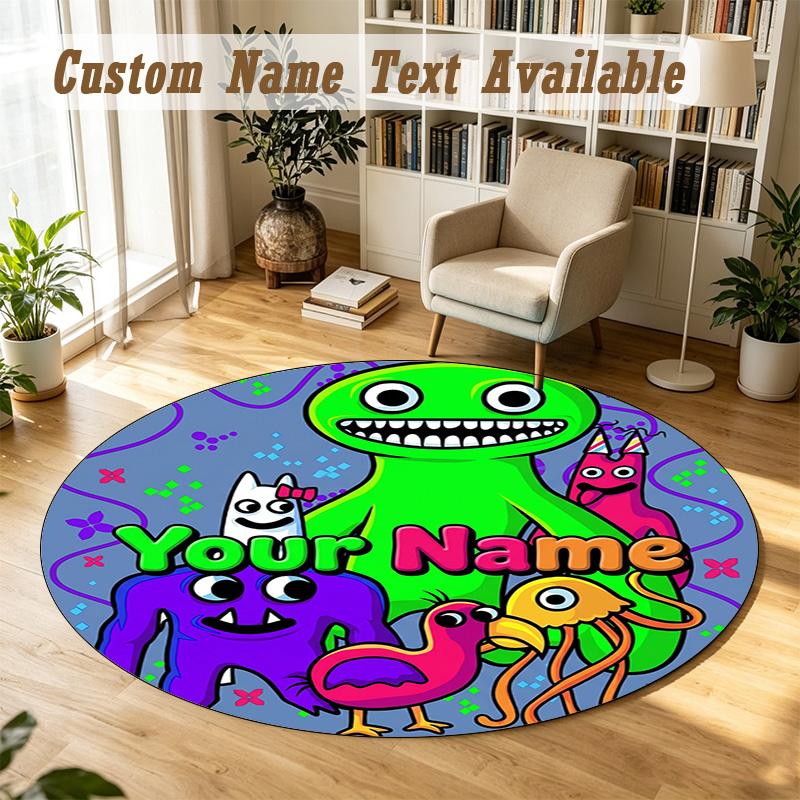 Round Rug Custom NameGarten of Banban Pattern Non Slip Carpet Home Floor Decor