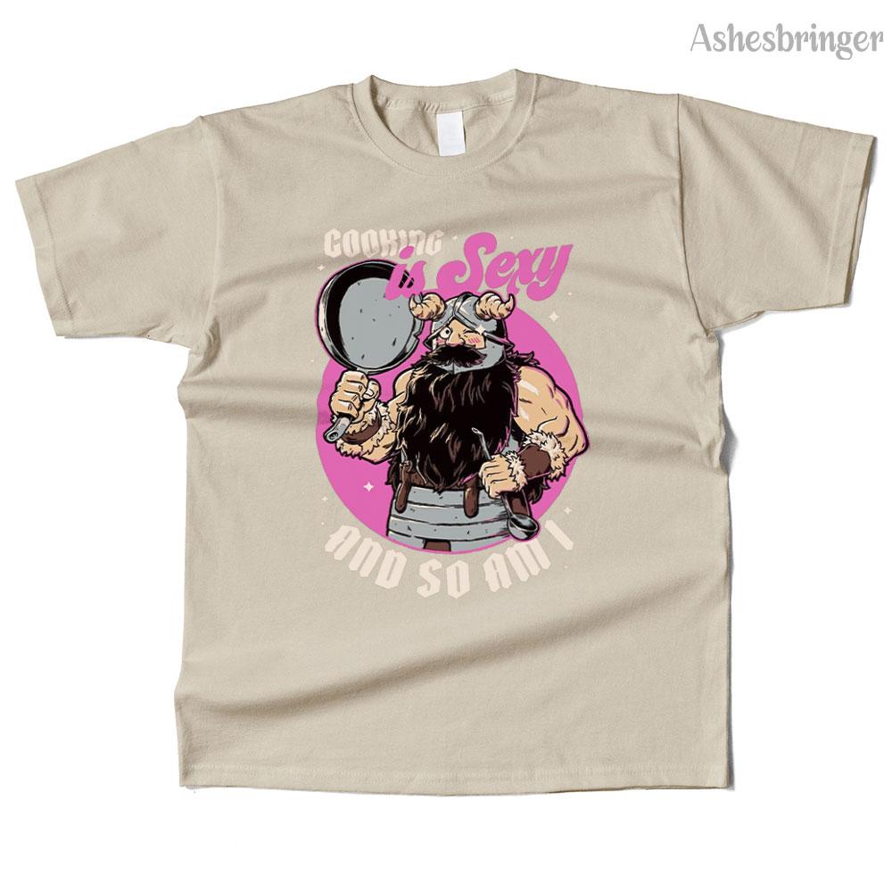 Mens Cotton Cooking Dwarf Graphic Funny T Shirt Street Casual Style Tee for Men and Women