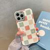 Fashion Plaid Cartoon Smiling Face Phone Case For Iphone 13 12 11 Pro Max X Xr 7 8 Plus Xs Max Back Cover Cute Soft Cases
