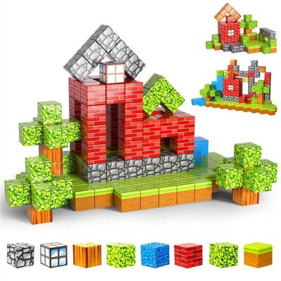 Construção Magnética Construção Magnética DIY Educacional Magnético Ensino Fundamental Jardim de Infância Formatura Presente de Natal Blocos, Brinquedos Estilo Minecraft,