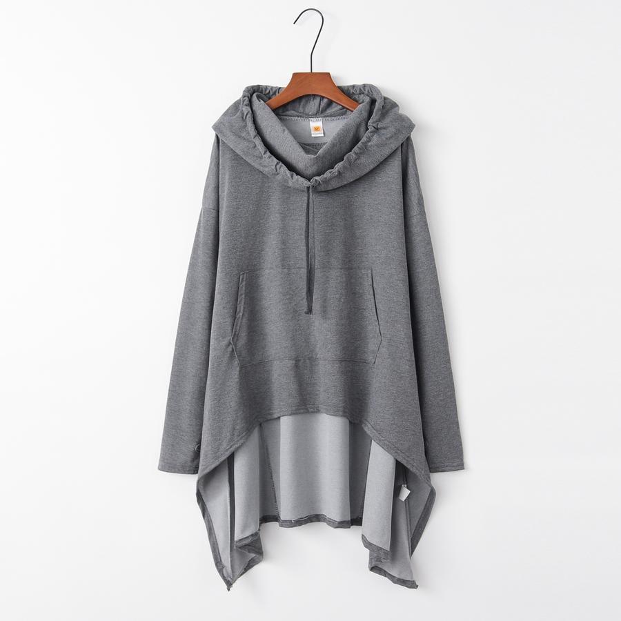 Fall/Winter Wish Amazon New Arrivals Women's Long Hooded Sweatshirt Solid Color
