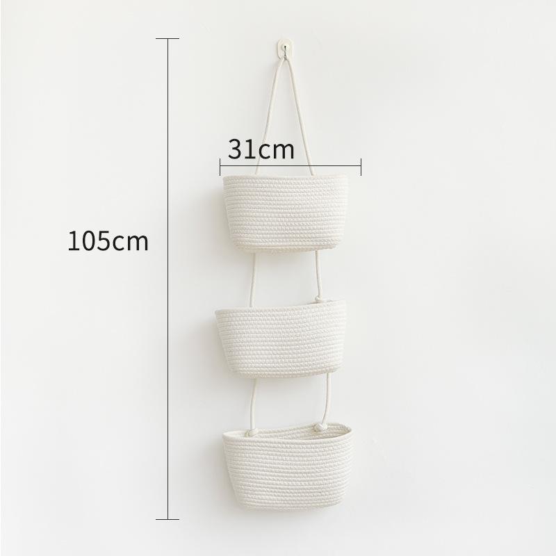 Wall-mounted hanging basket storage hanging basket decorative wall storage basket three-layer household home hanging