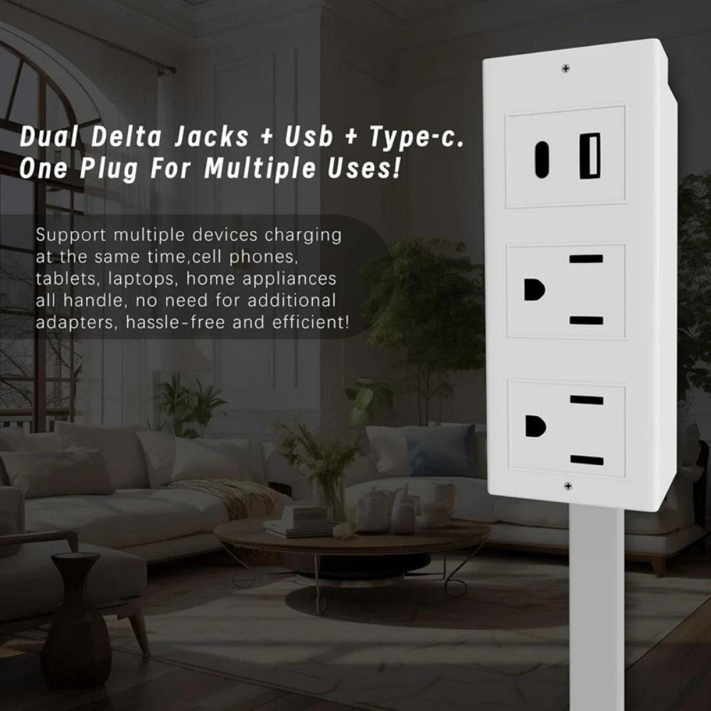 Flat Plug Power Outlets Extender Adjustable Length Wall Outlet Expander  Behind Desk