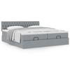 Exclusive House - Ottoman Bed Frame and Light Grey Mattress 160x200cm Fabric