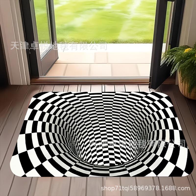 

3D Визуальная Ловушка Напольный Коврик Грязеотталкивающий и Износостойкий Придверный Коврик Ванная Комната Впитывающий и Противоскользящий Коврик 80 * 120cm
