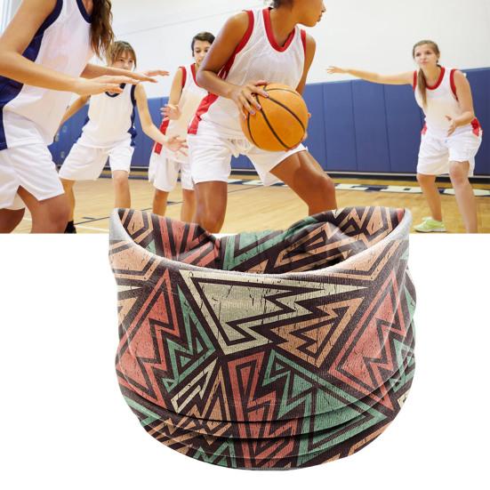 Wide Sweat Absorbing Sports Headband Quick Drying Stretchy Women Bohemia Style Plaid Pattern Yoga Headwrap Hair Accessories