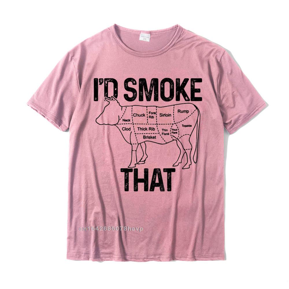 Unisexs Chef Butcher Cook BBQ Id Smoke That Cow Beef Funny Gift TShirt Unisexs Hot Sale Gift Tops T Shirt Cotton Tshirts Family