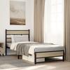 Metal Bed Frame Without Mattress Sonoma Oak Finish 90 X 190 Cm