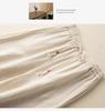 2024 Spring Summer Women's Cotton Linen Embroidered Wide-Leg High-Waist Casual Pants