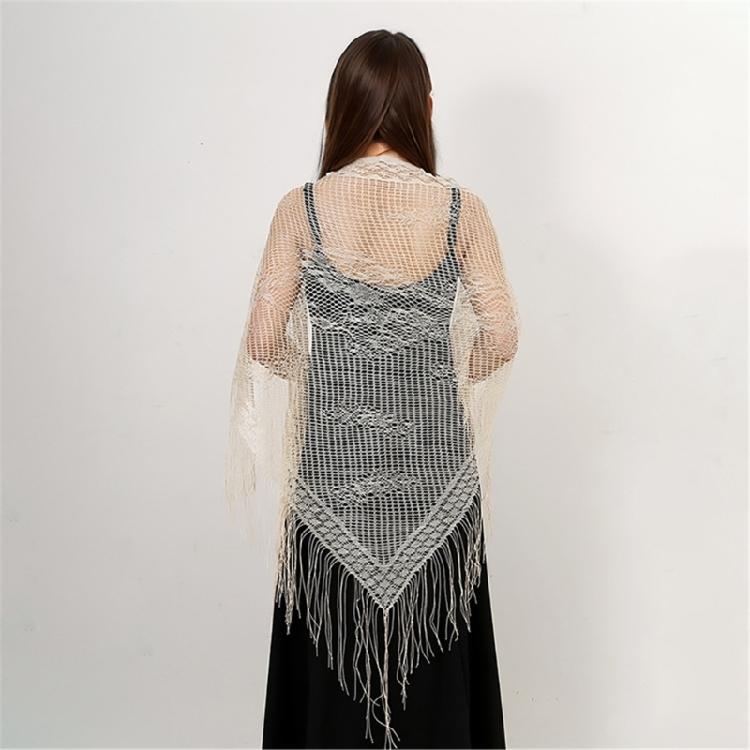 Women's Head Wrap for Weddings and Parties Lightweight and Comfortable Triangle Scarf Fringed Shawl for Travel Parties