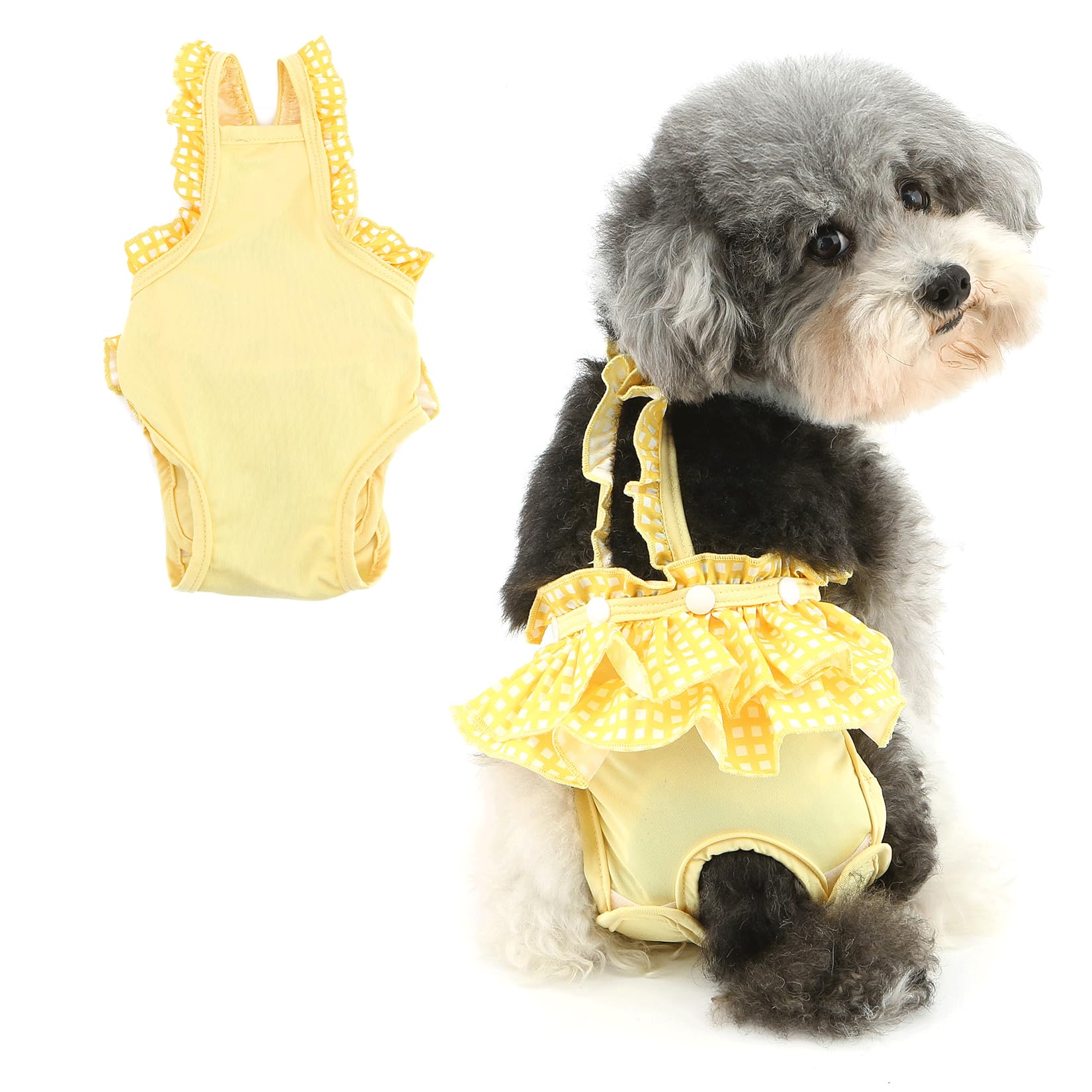 

RANPHY Dog Diaper Manner Wear for Female Puppies and Cute Plaid Pattern with Suspenders and for Female Dog Diaper for Sanitary Dog Prevents M Cover,