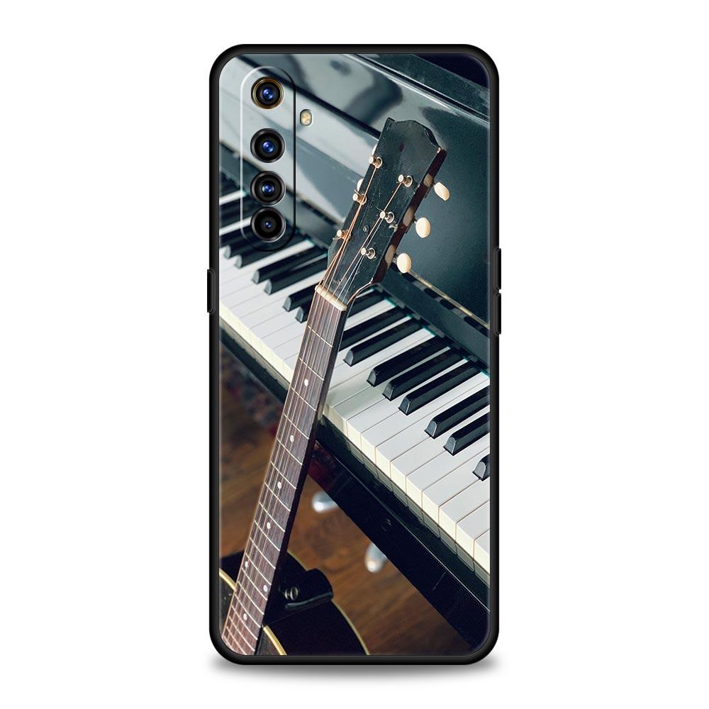 

Music Instrument Guitar Piano Phone Case For Realme 10 9 8 5G 7 6 GT2 Pro Plus 9i 8i C21 C11 C25 C35 GT Neo 2 3 3T Soft Cover Realme GT2 Pro