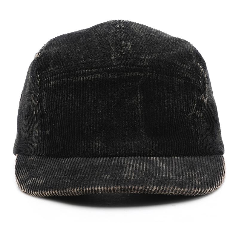 Retro Simple Solid Color Corduroy Washed Short Brim Cap Outdoor Men's and Women's New Breathable Soft Top Cap