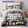 Juego de Edredón con Estampado de GTA Funda de Edredón Funda de Almohada Decoración del Hogar Regalo de Cumpleaños (1 * funda nórdica + 2 * fundas de almohada, sin núcleo)