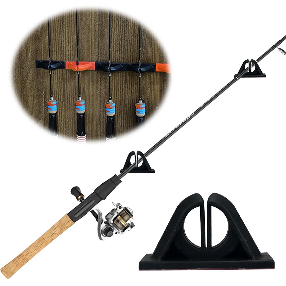 4Pcs Fishing Rod Display Rack Wall Mounted Fishing Rod Holder Fishing Pole Holder Clip Storage Rack for Wall and Garage Storage