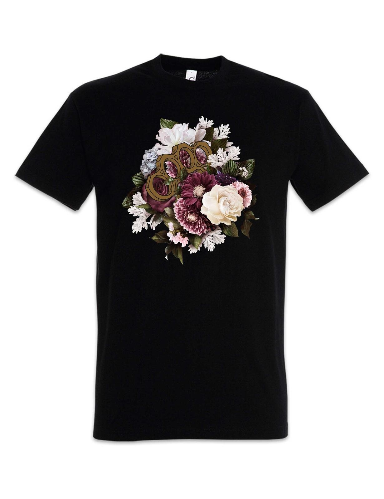 

Brass Knuckles And Flowers T-Shirt Mens Womens Tees Top Tattoo Artist Oldschool Flash Newschool 4XL