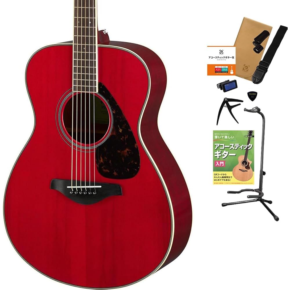 YAMAHA FS820 RR Acoustic Guitar with Textbook Select 11-piece Set Beginner Set Yamaha