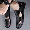 Summer Business Mens Sandals High Quality Leather Soft Casual Shoes Anti Slip Hollow Out Beach Sandals Comfortable Male Sandalia