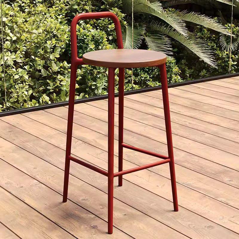 Nordic Modern Minimalist Designer Outdoor Bar Stool with Backrest