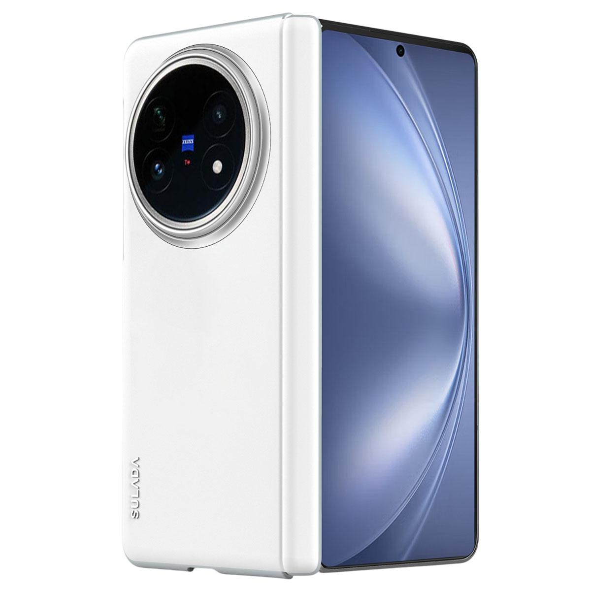 

SULADA For vivo X Fold5 5G Case Leather Back Cover Compatible with MagSafe Hinge Protection White